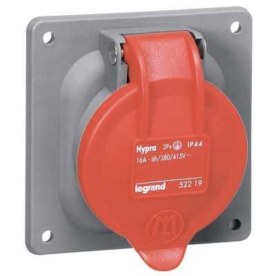 HYPRA PRISE FIXE IP44 63A - 380-415VCA 3P+T PLASTIQUE
