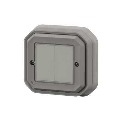 PLEXO WITH NETATMO COMMANDE DOUBLE SANS FIL SANS PILE IP55 GRIS