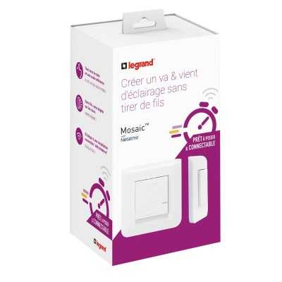 MOSAIC WITH NETATMO BLANC PRET A POSER V/V 1 INTER + 1 CDE S/FIL