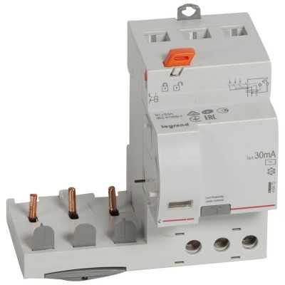 BLOC DIFF DX³ 3P 63A AC 30mA POUR DISJ.1 MODULE PAR POLE - VIS