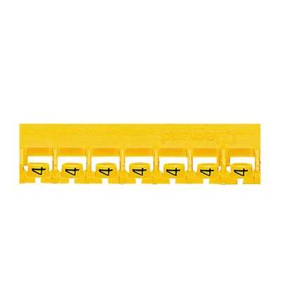 REPERE MEMOCAB CHIFFRE 4 FOND JAUNE (Réglette x24 pcs)