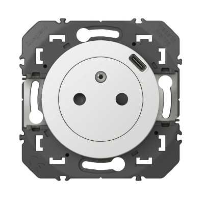 DOOXIE PRISE 2P+T SURFACE AVEC CHARGEUR USB C BLANC