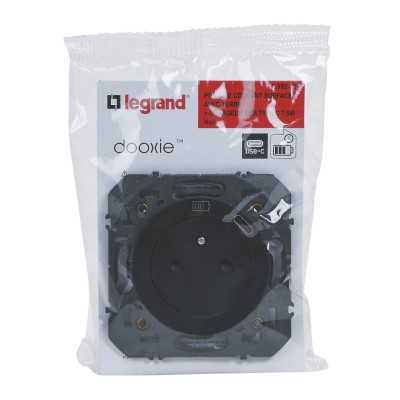 DOOXIE PRISE 2P+T SURFACE AVEC CHARGEUR USB C NOIR