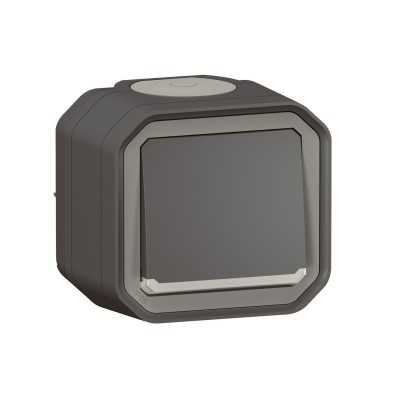 PLEXO ANTHRACITE POUSSOIR NO LUMINEUX 10A IP55 IK08 - COMPLET SAILLIE