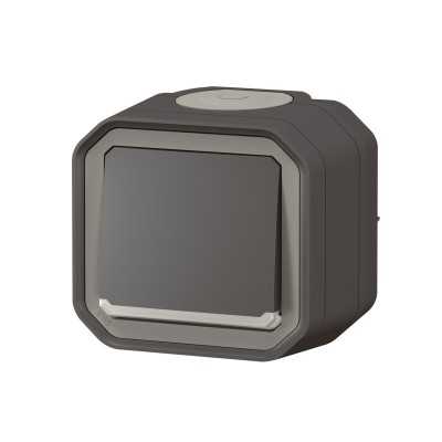 PLEXO ANTHRACITE POUSSOIR NO LUMINEUX 10A IP55 IK08 - COMPLET SAILLIE