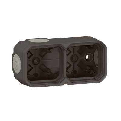 PLEXO ANTHRACITE BOITIER SAILLIE 2 POSTES - COMPOSABLE