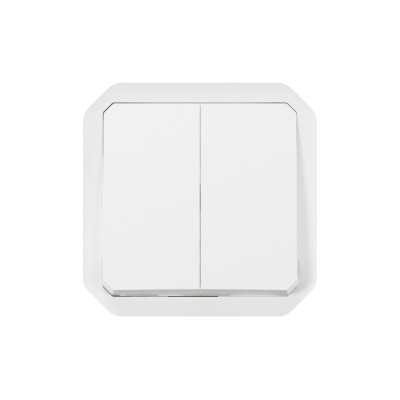 PLEXO BLANC COMMANDE DOUBLE IP55 IK08 - COMPOSABLE