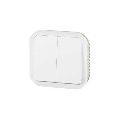 PLEXO BLANC COMMANDE DOUBLE IP55 IK08 - COMPOSABLE