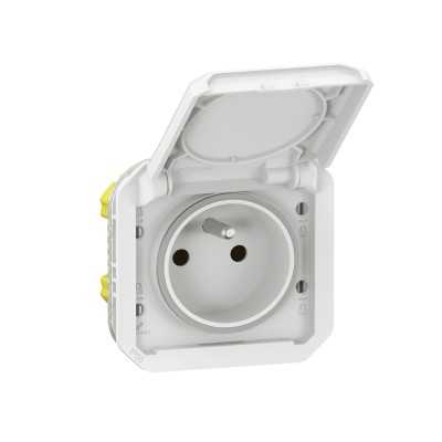 PLEXO BLANC PC 2P+T 16A 250V IP55 IK08 - COMPOSABLE