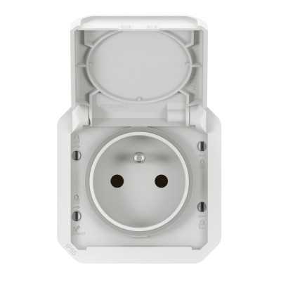 PLEXO BLANC PC 2P+T 16A 250V IP55 IK08 - COMPOSABLE