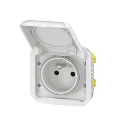 PLEXO BLANC PC 2P+T 16A 250V IP55 IK08 - COMPOSABLE