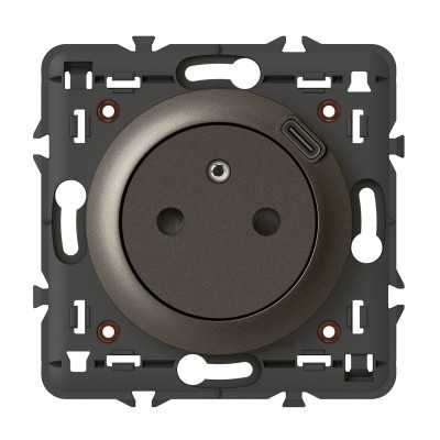 CELIANE GRAPHITE PC 2P+T 16A + USB type C BORNES AUTO Méca+Enjo+Suppo