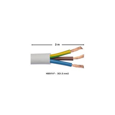 CABLE HO5VVF 3G1 BLANC C50