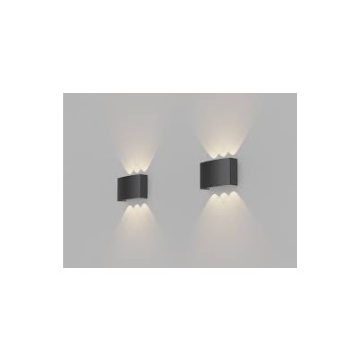 APPLIQUE LED WL112 NOIR 2x3W 4K 300~500LM ECL.HAUT+BAS IP65
